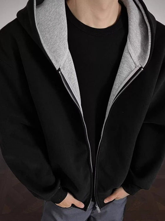 Color Block Hooded Sweatshirt Unisex Loose Fit
