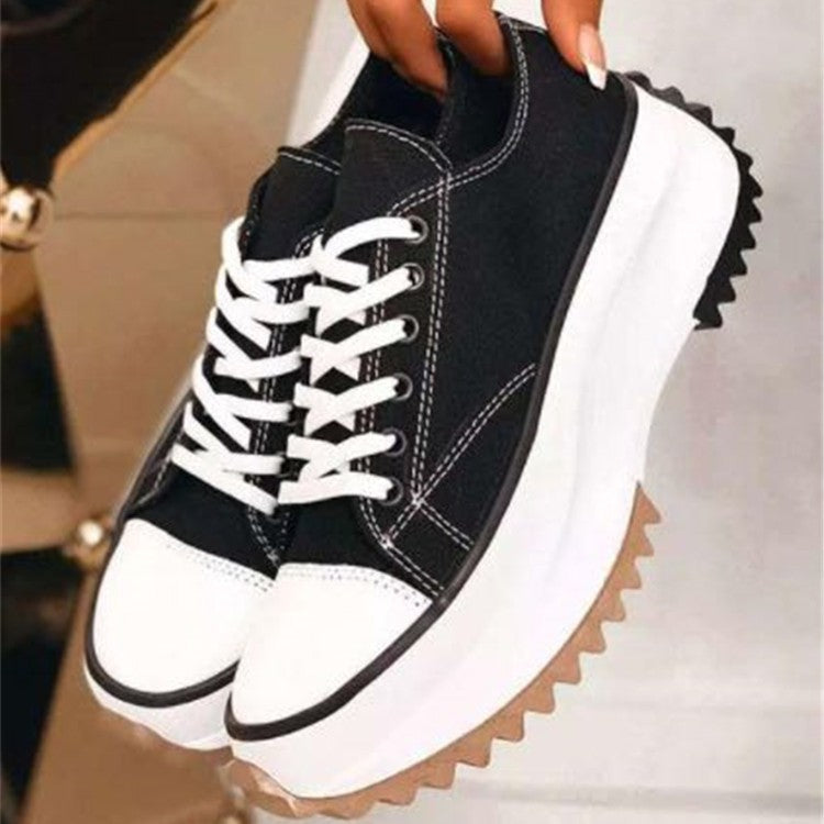 Women Low-Top Canvas Platform Shoes