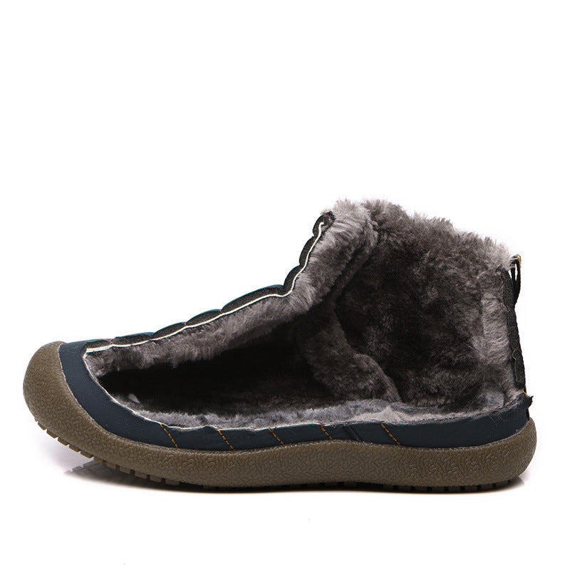 Waterproof snow boots for men, large-size cotton shoes, unisex footwear, lined men?s shoes for outdoor use