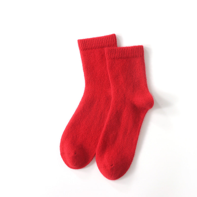 Cashmere Women's Mid-Length Thin Socks for Warmth and Comfort