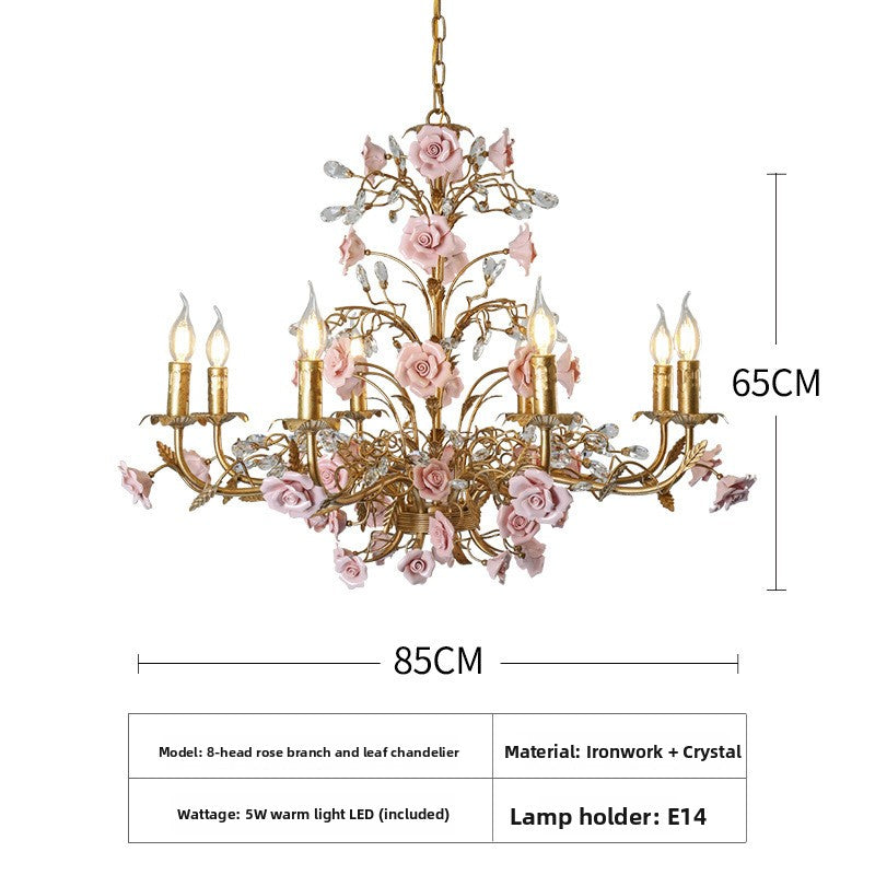 Vintage Floral Ceramic Chandelier