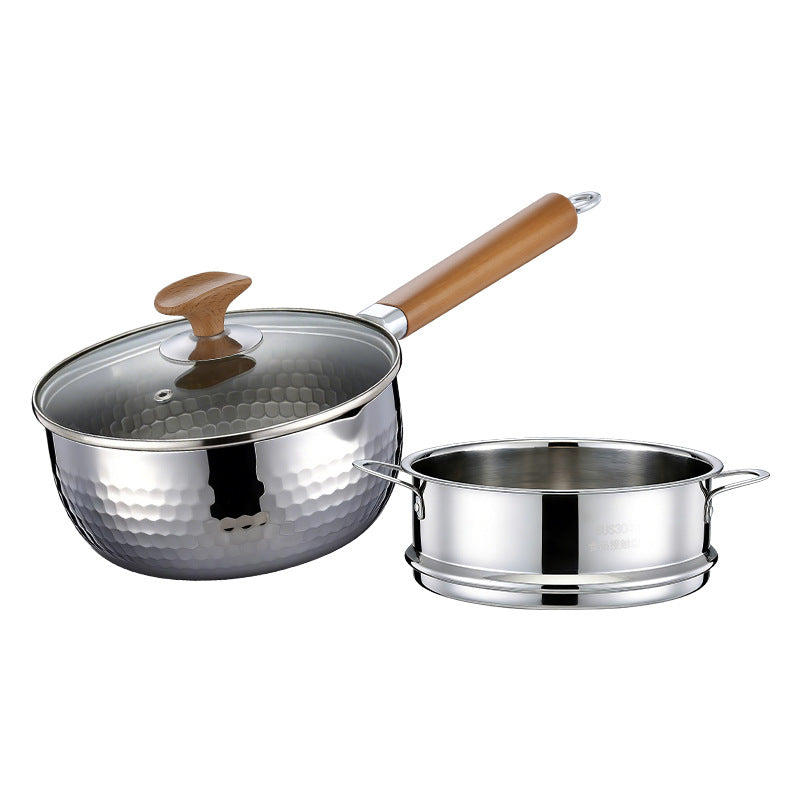 Pure Titanium Hammered Texture Cooking Pot with Steamer