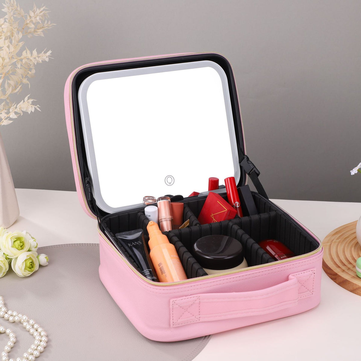 LED Illumination Makeup Mirror with Storage Bag
