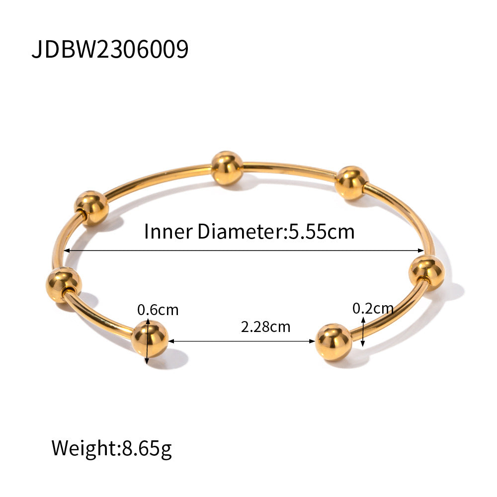 Amazon explosions do not fade titanium steel bracelet light luxury very simple wind steel ball stainless steel bracelet accessories new wholesale