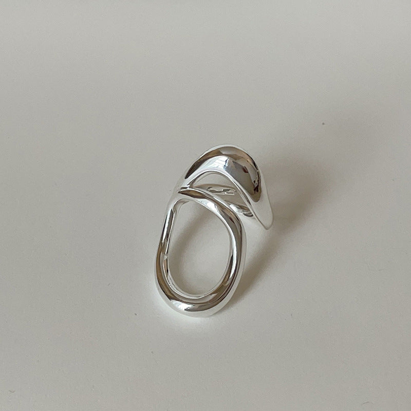 Simple Design Hollow Metal Ring for Women