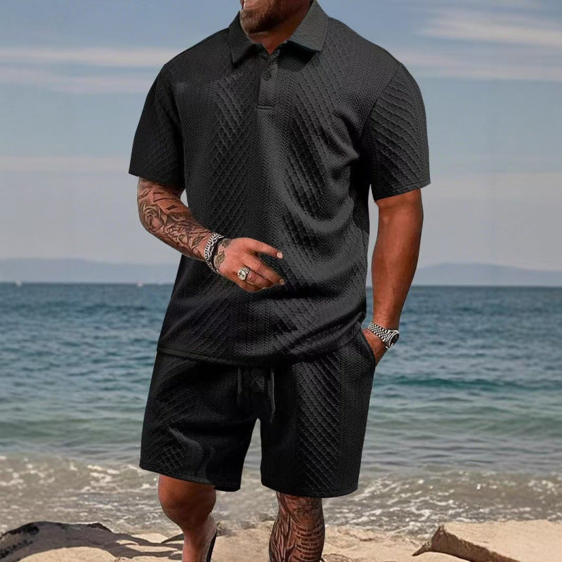 Men's Jacquard short-sleeved T-shirt