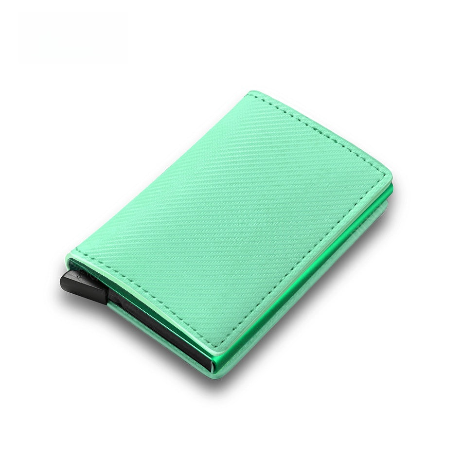 RFID Anti-Theft Automatic Pop-Up Card Holder Carbon Fiber Wallet