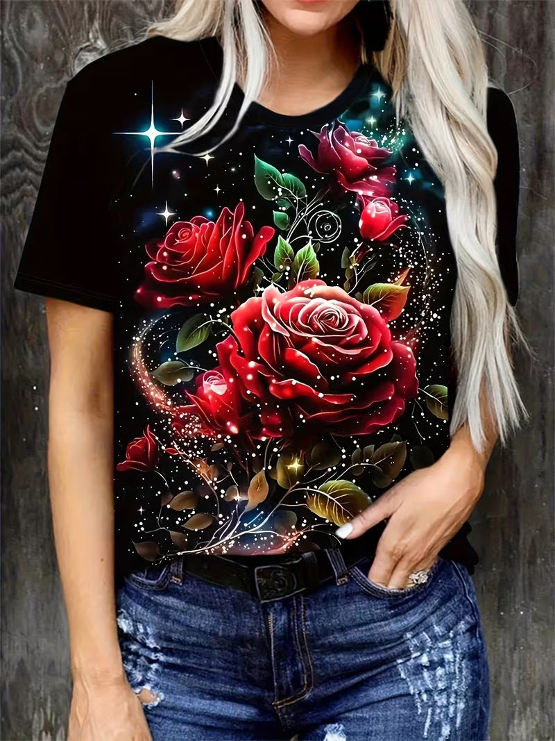 3D Digital Print Short-Sleeve Women's  T-Shirt