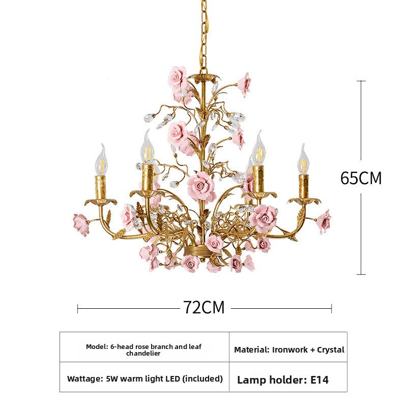 Vintage Floral Ceramic Chandelier
