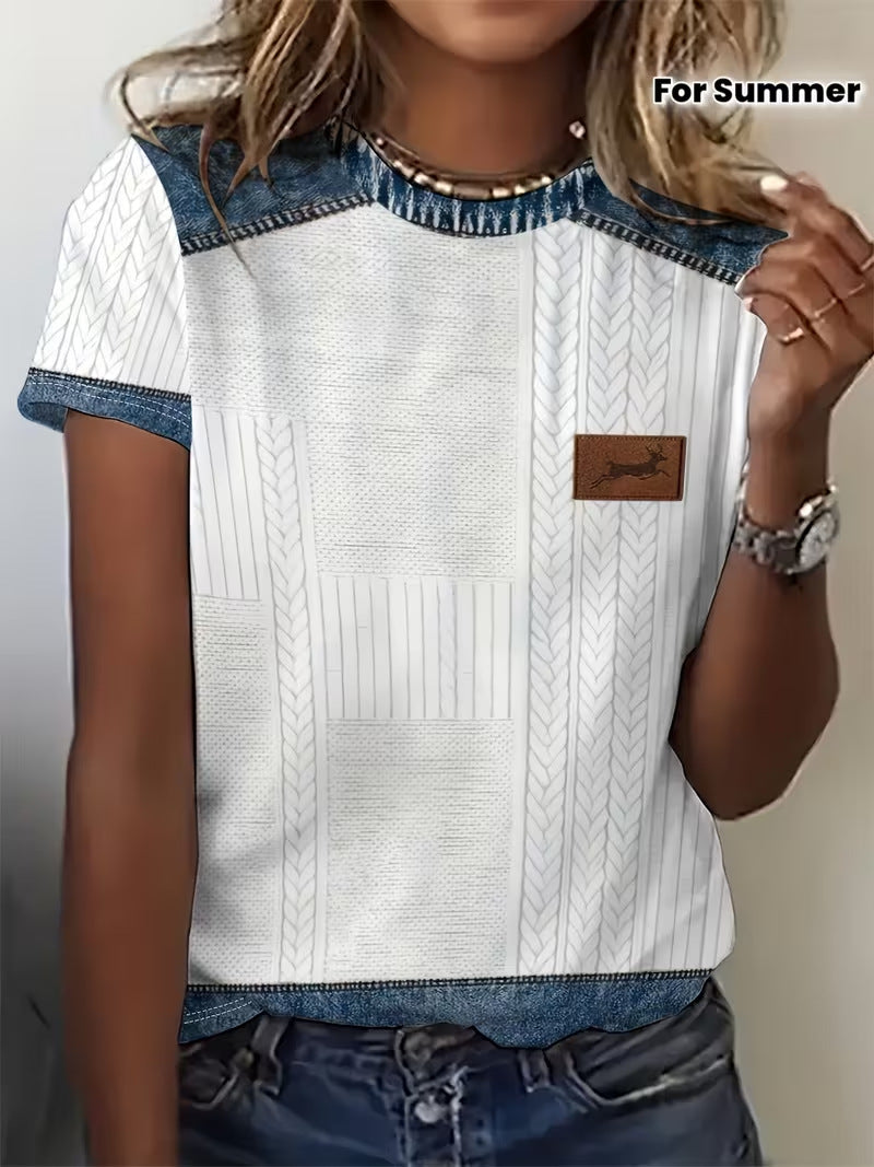 3D Digital Print Short-Sleeve Women's  T-Shirt