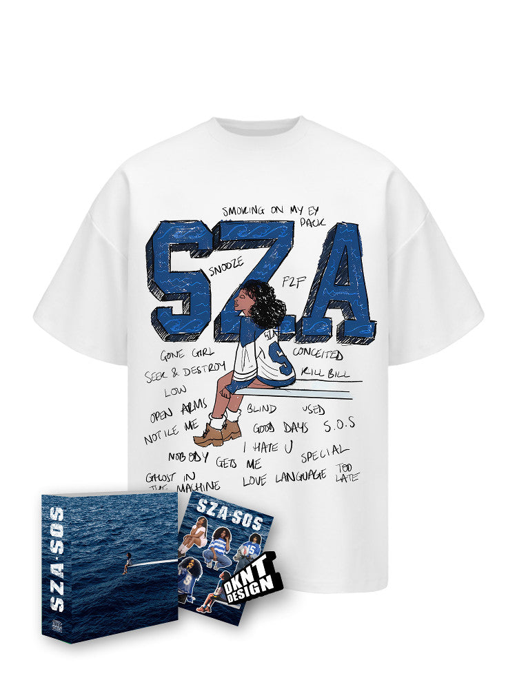 SZA Cartoon Graphic Cotton T-Shirt