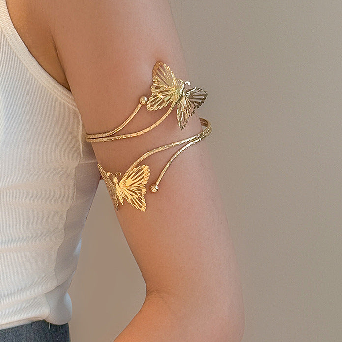 Elegant butterfly-shaped open-arm bracelet