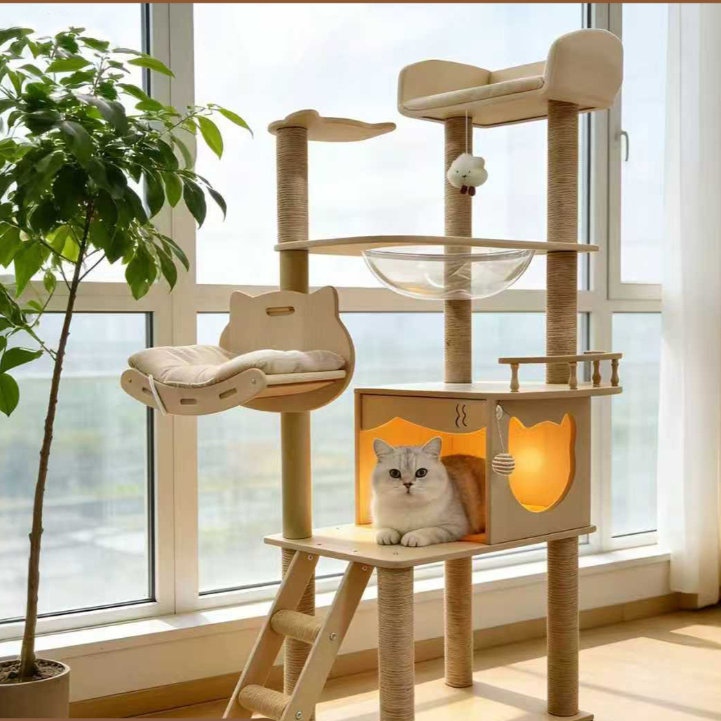 Multi-functional Cat Tree with Scratching Post and Bed