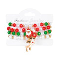 Christmas Series Pearl Soft Clay Rice Bead Bracelet Santa Bell Elk Pendant Bracelet Set