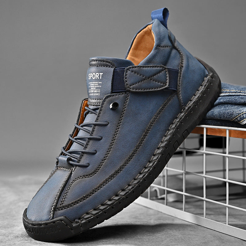 Popular Cross-Border Large-Size Unisex Mid-Top Martin Boots Outdoor Casual Shoes Workwear Stitched Men's Shoe