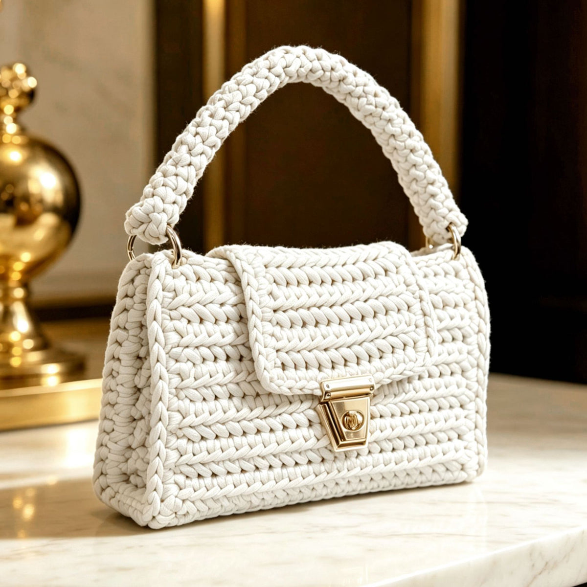 Handmade Wool Crochet Shoulder Bag