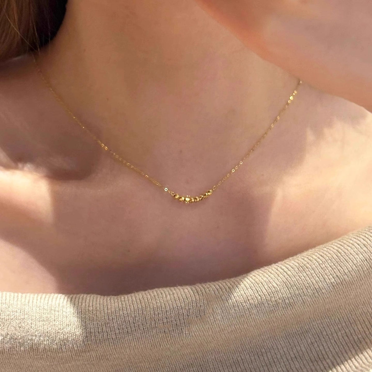 Geometric Electroplated Bead Necklace