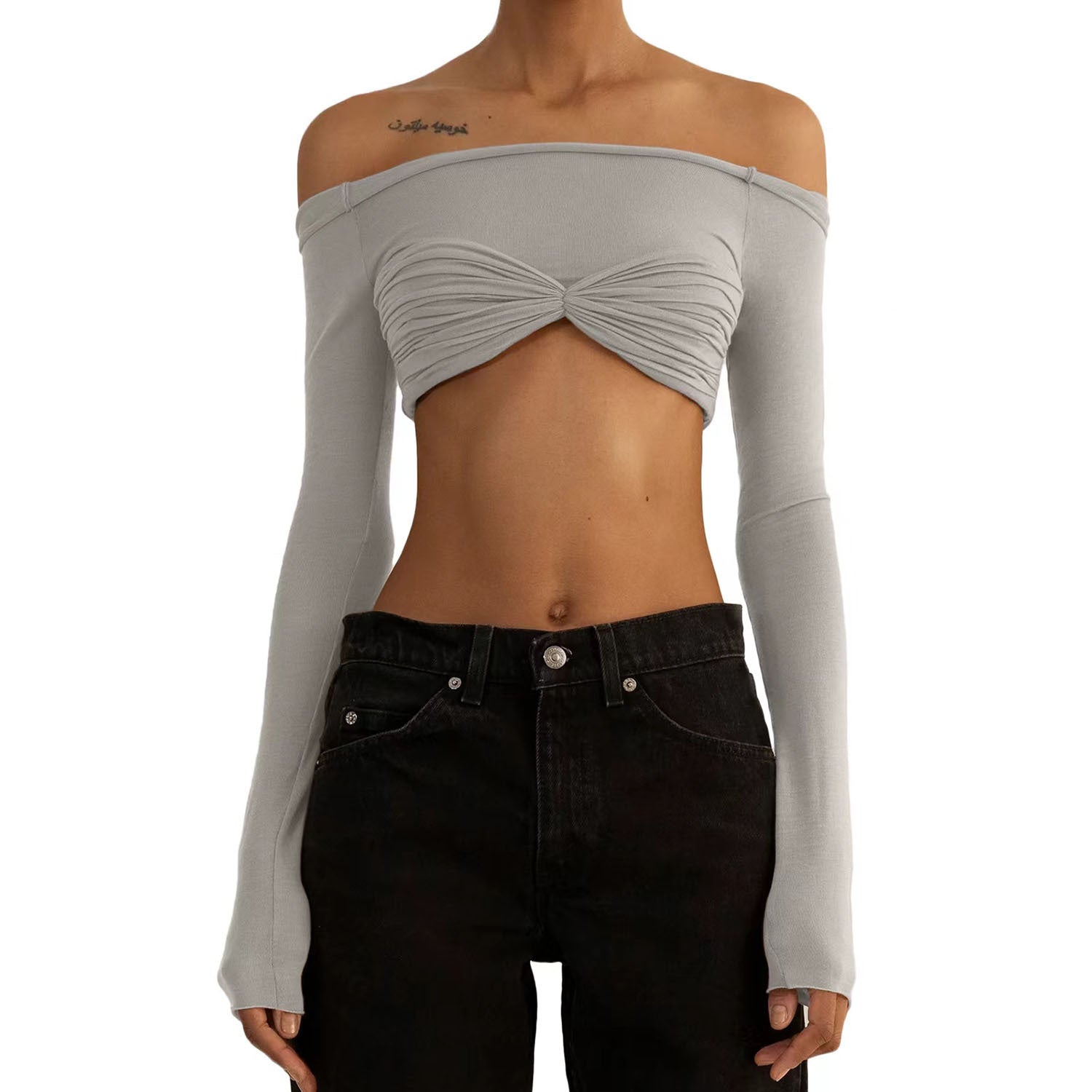 Women's One-Shoulder Sheer Top