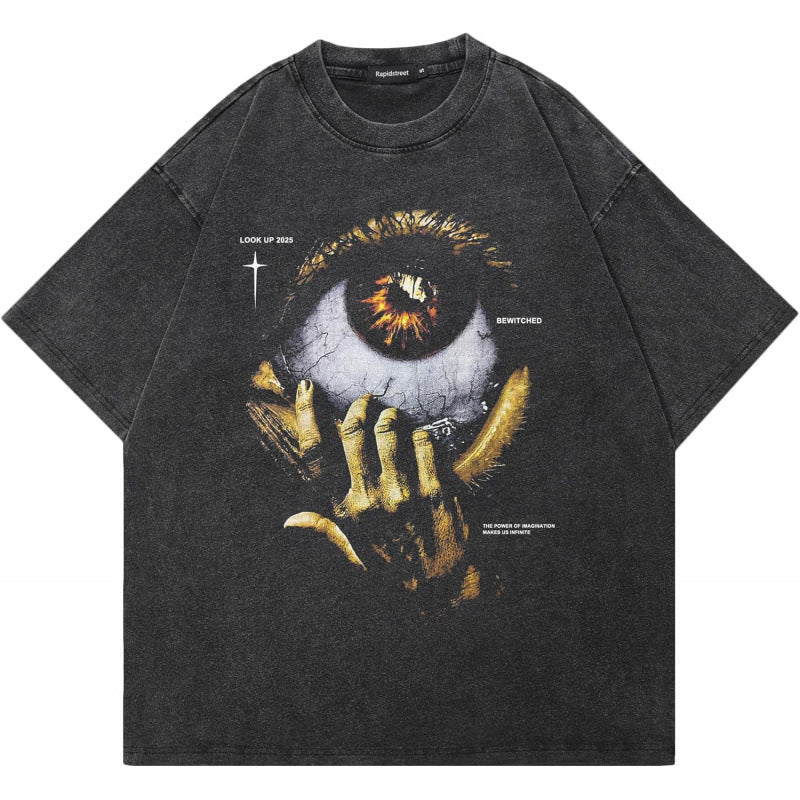 Vintage Washed Cotton Graphic T-Shirt