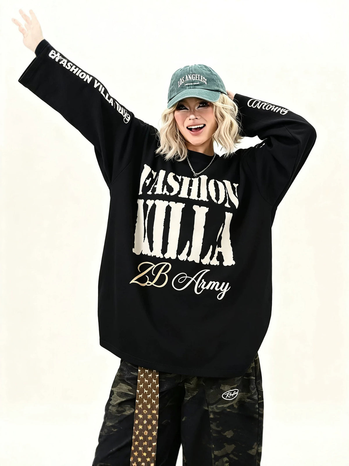 Vintage Letter Print Cotton T-Shirt
