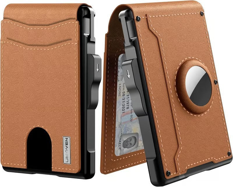 Men's Card Holder, Metal Anti-Magnetic Anti-Theft Automatic Card-Ejecting Wallet, Credit Card and Business Card Case Wallet