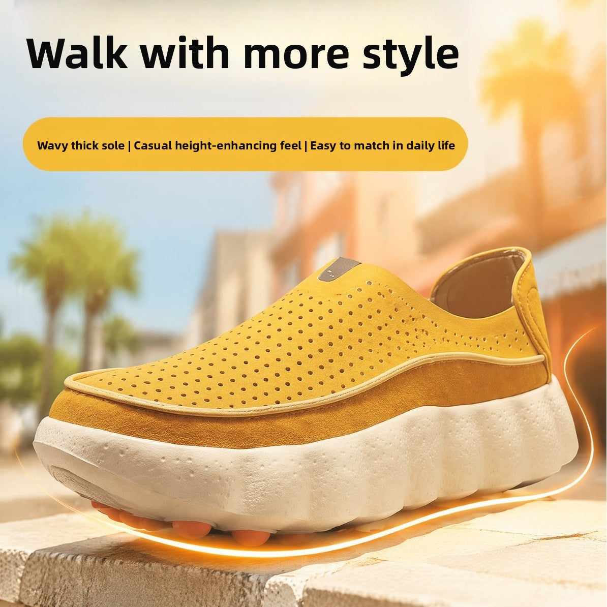 Perforated Breathable Slip-On Casual Shoes