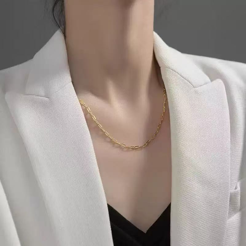 Checkered Cross Pendant Necklace with Square Chain