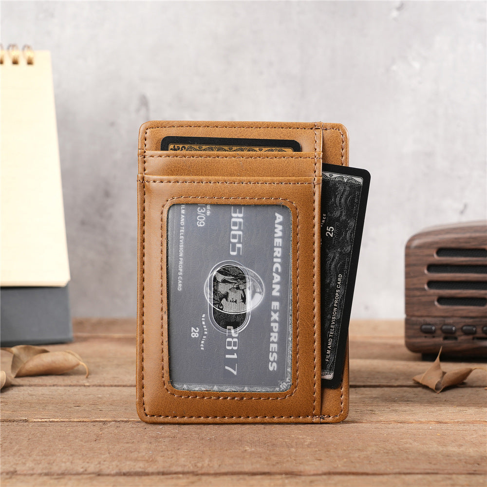 Ultra Thin Laser Engraved PU Leather Card Holder Wallet