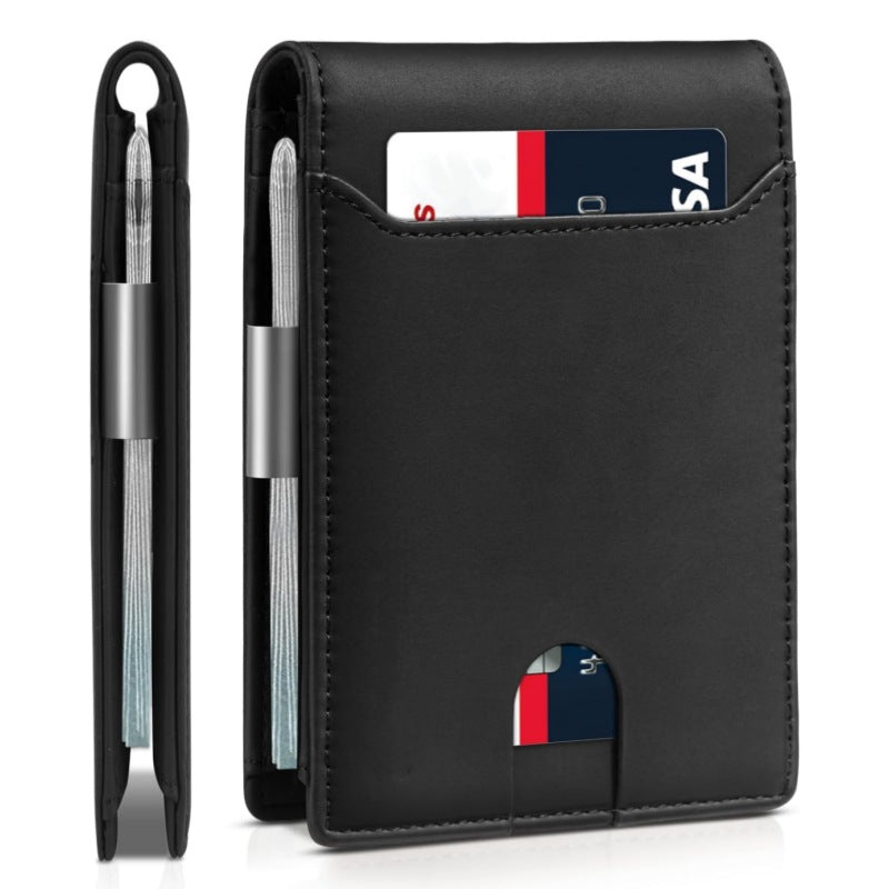 Mens Anti-Theft Carbon Fiber Bi-Fold Wallet