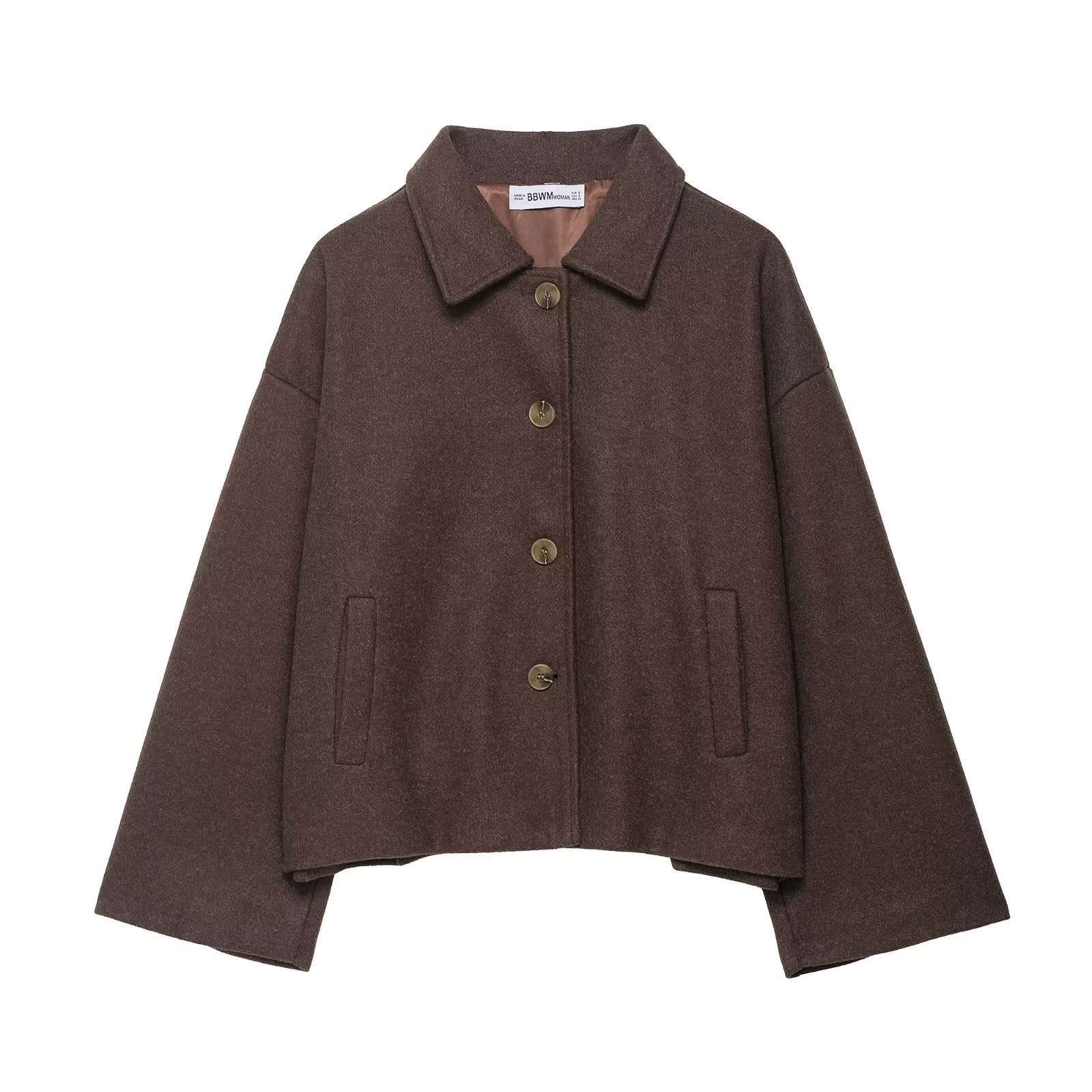 Women's Lapel Collar Wool Blend Jacket