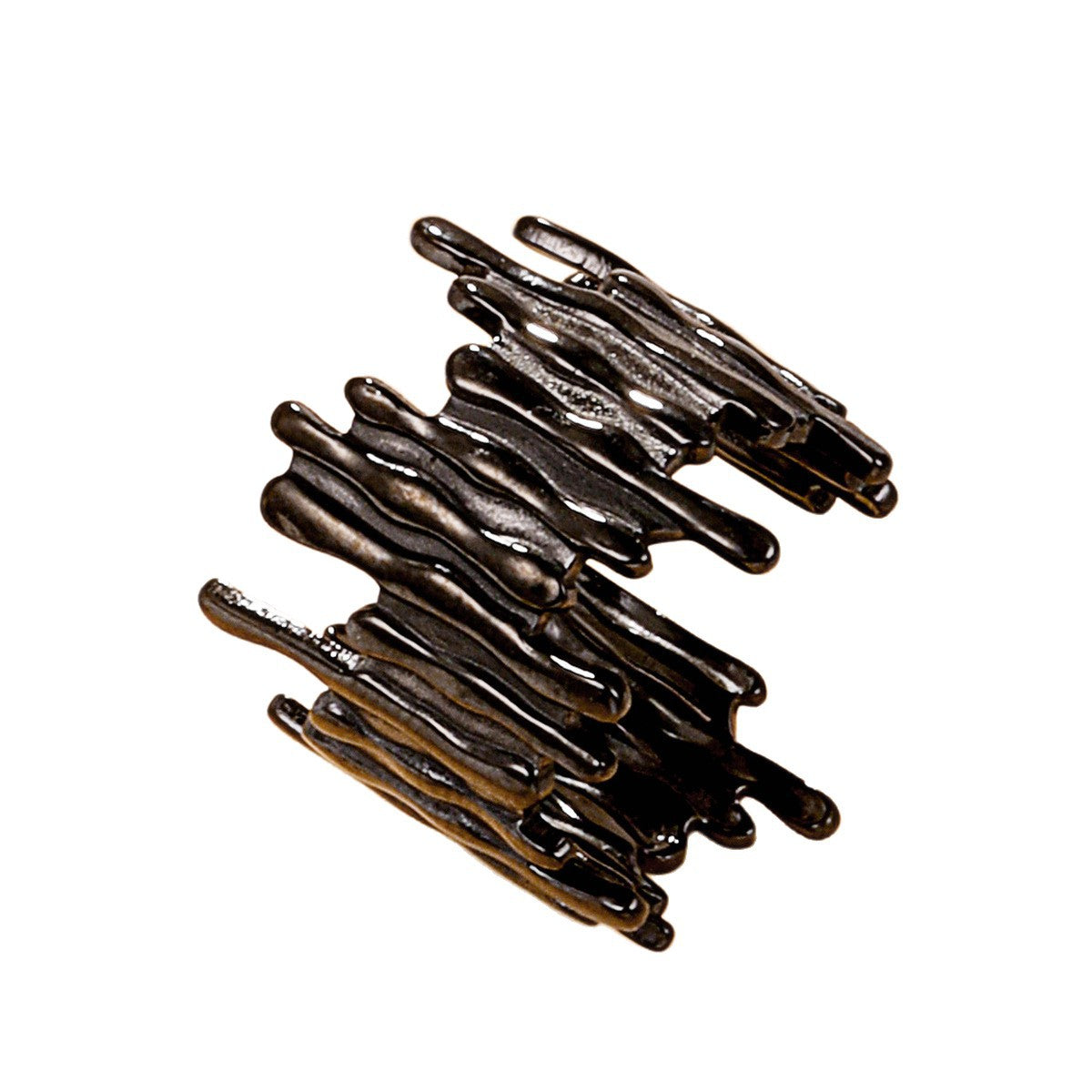 Irregular Liquid Line Open Curve Ring
