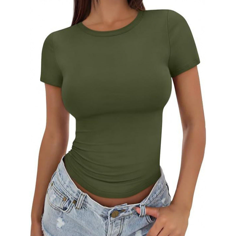 Womens High Neck Slim Fit T-Shirt