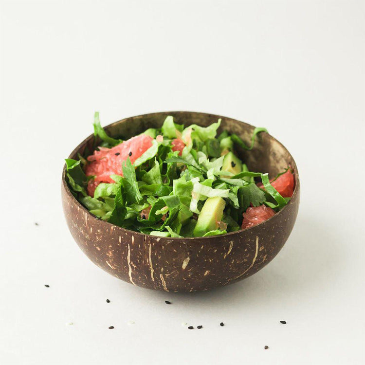 Natural Coconut Wood Bowl Set with Spoon