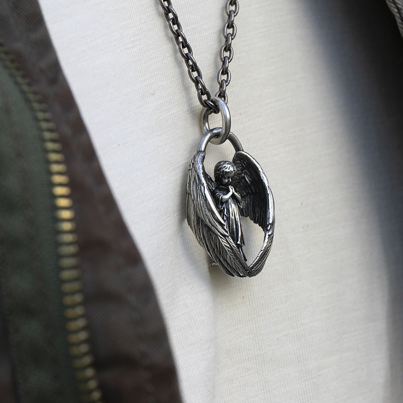 Letter Pendant Necklace with Vintage Chain