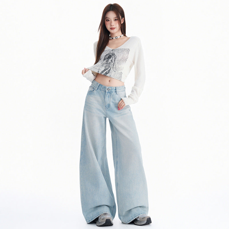 Women's loose-fit wide-leg jeans