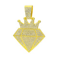 alloy diamond studded crown diamond Cuban necklace pendant