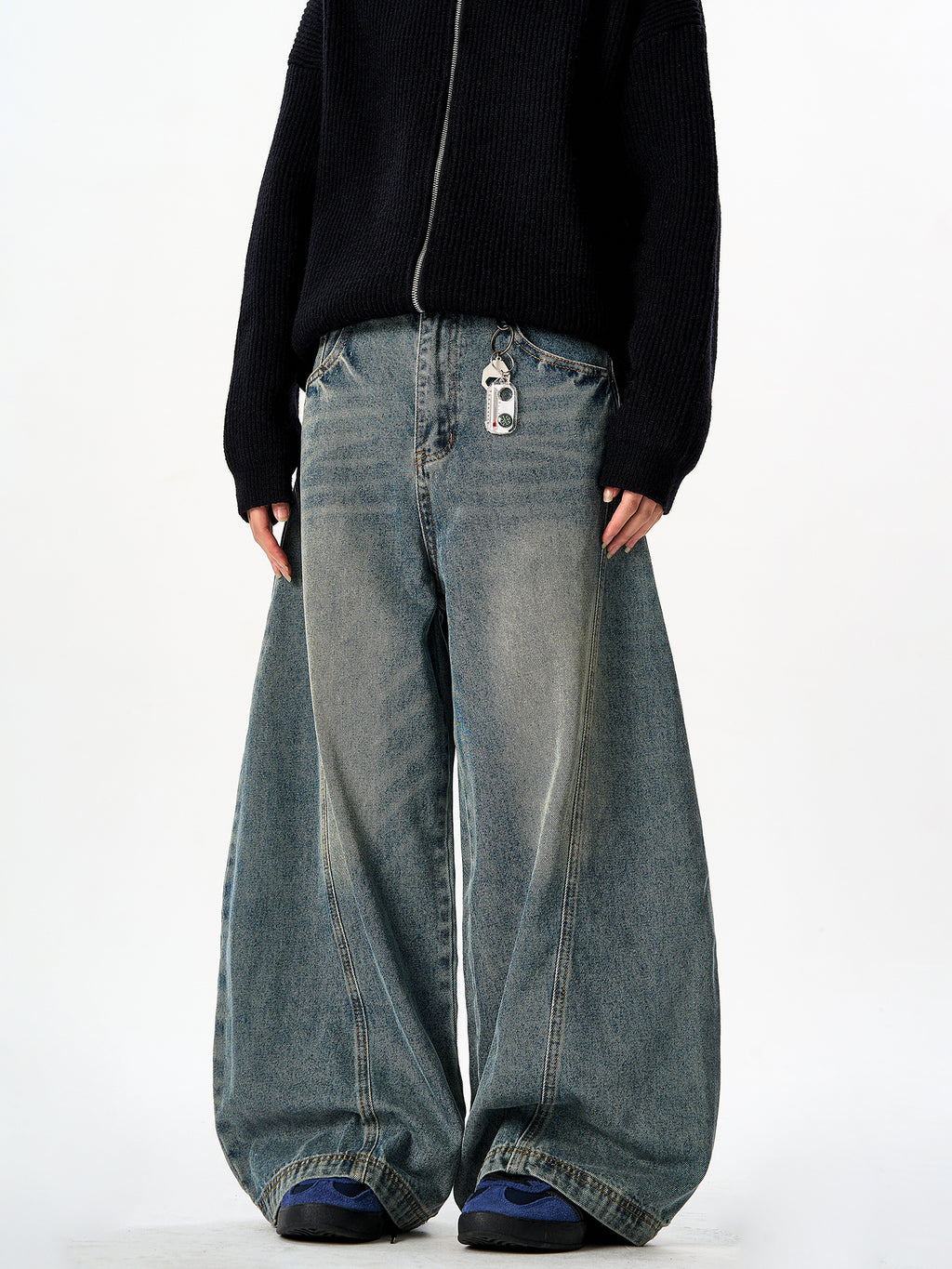 American Retro Washed Denim Jeans Unisex Loose Straight-Leg Pants