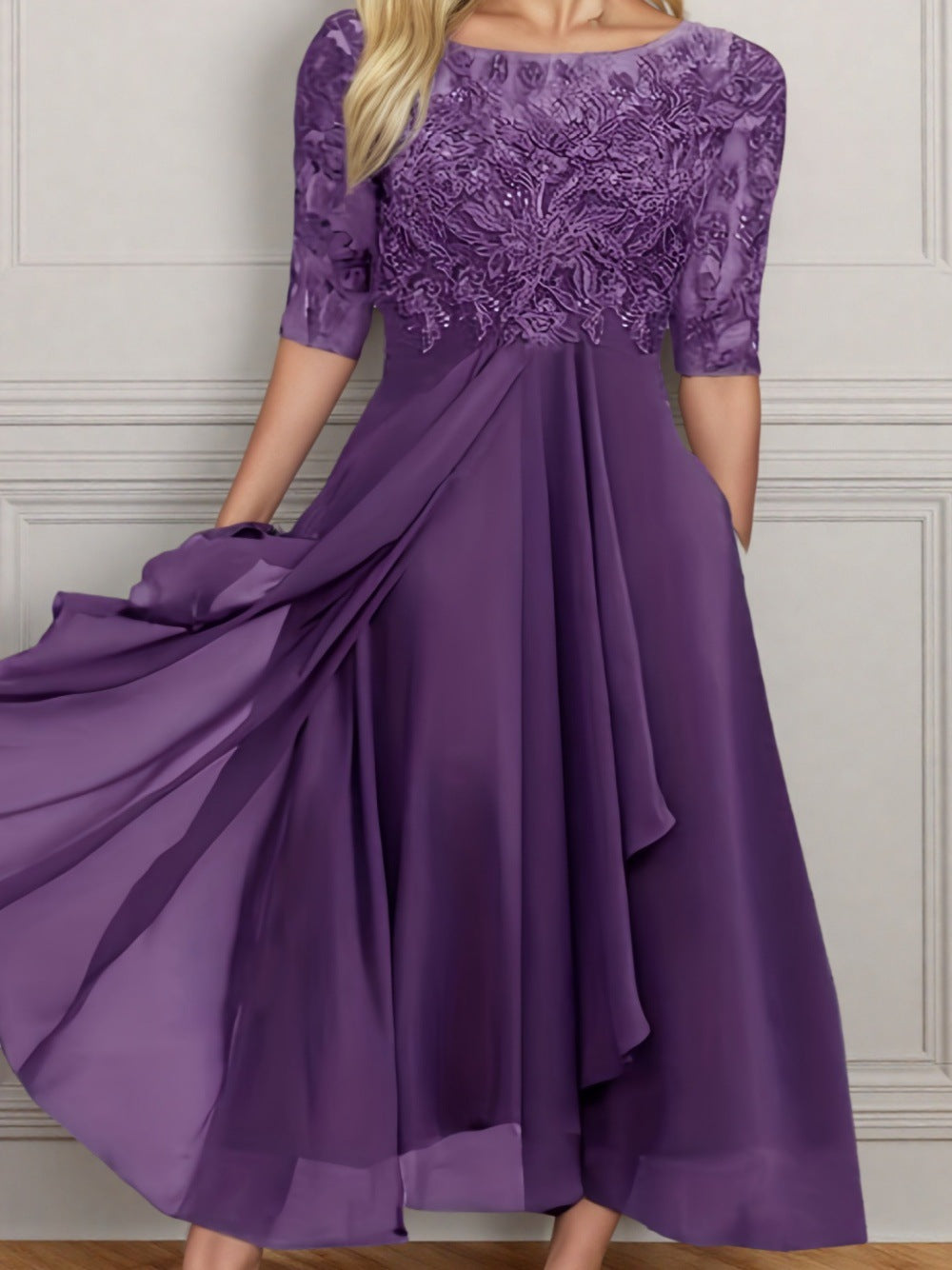 Elegant Chiffon Lace Evening Dress