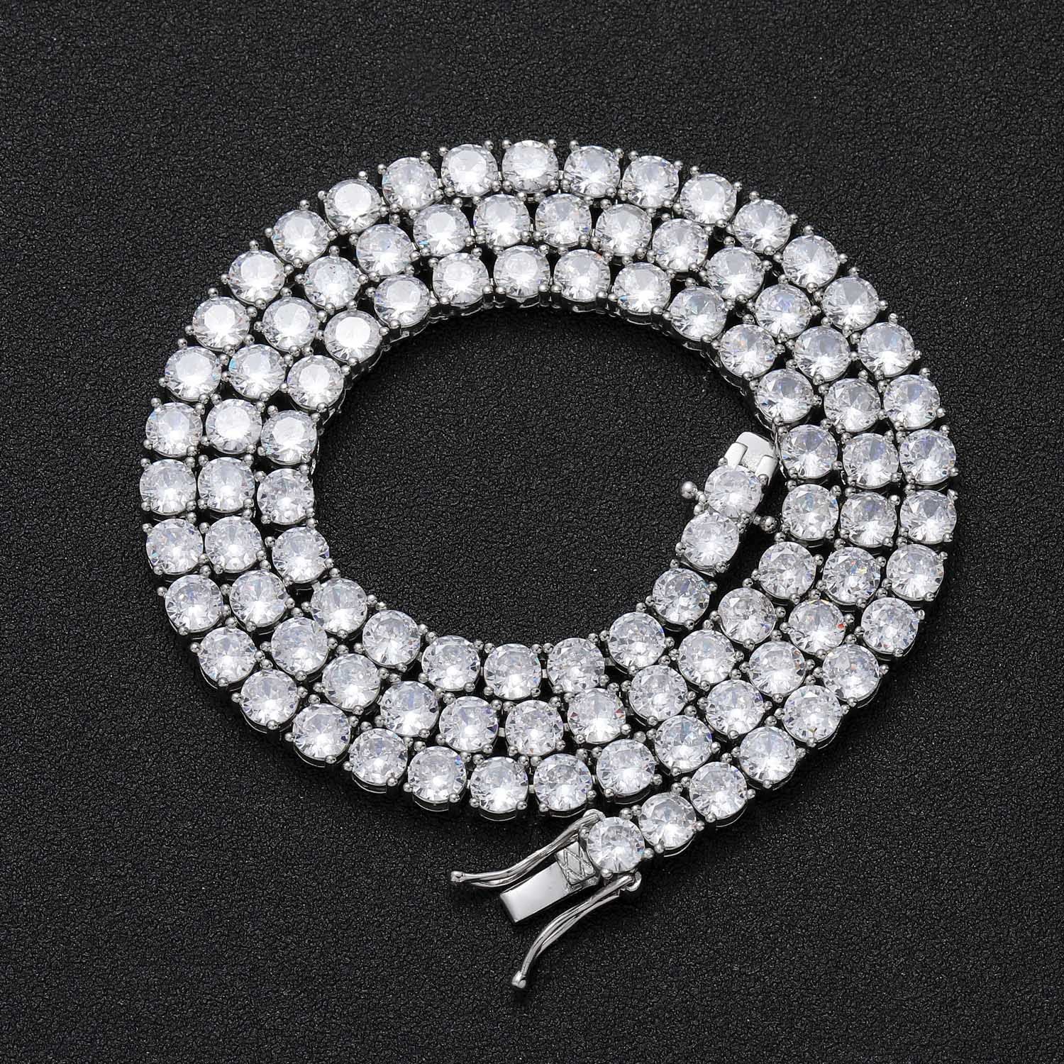Hip Hop Tennis Chain 4mm Cubic Zirconia Full Diamond Bracelet Fashion Unisex Jewelry