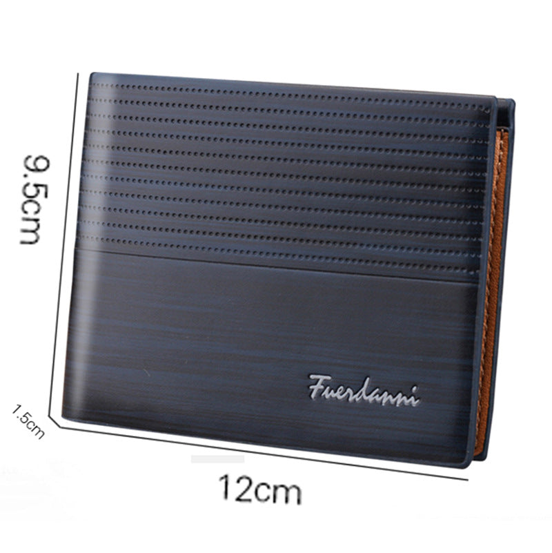 Mens Short Embossed PU Leather Wallet Multi Card Slot