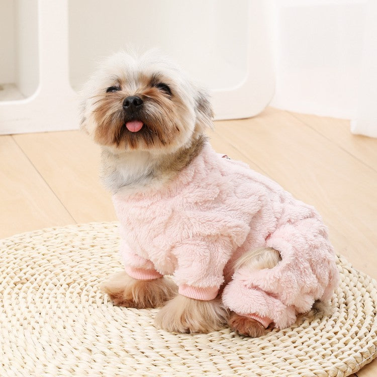 Fleece Lined Cable Knit Four Leg Dog Suit