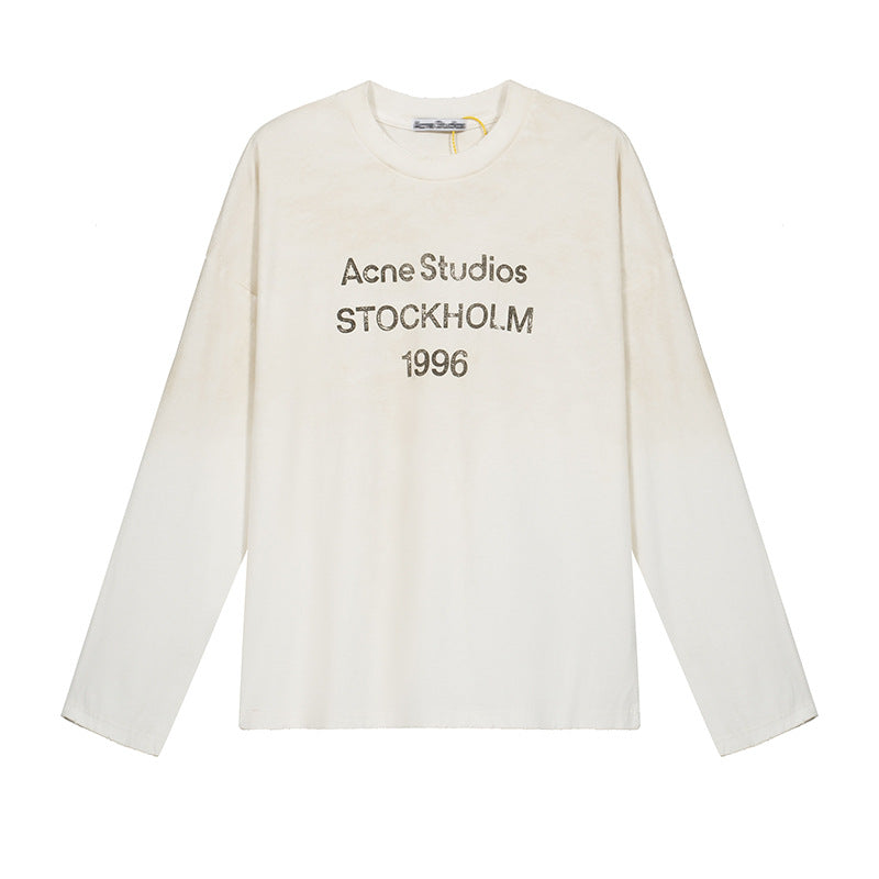 Letter-printed high street long-sleeved T-shirts for men and women