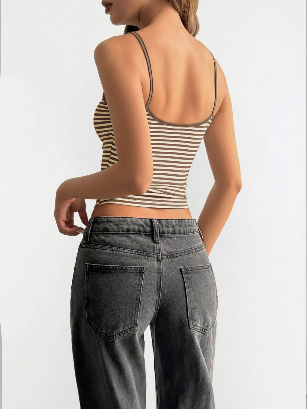 Womens Striped Sleeveless Tank Top
