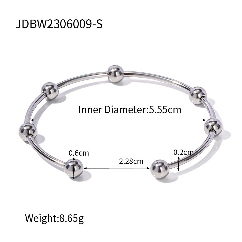 Amazon explosions do not fade titanium steel bracelet light luxury very simple wind steel ball stainless steel bracelet accessories new wholesale