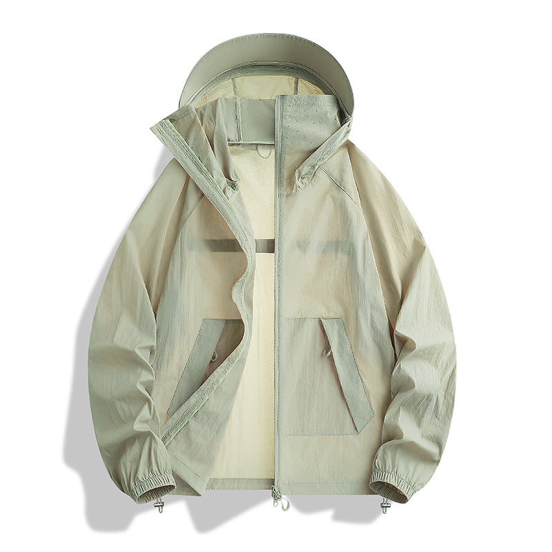 Mens UV Protection Lightweight Hooded Jacket