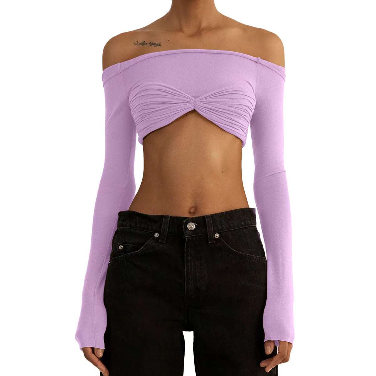 Women's One-Shoulder Sheer Top