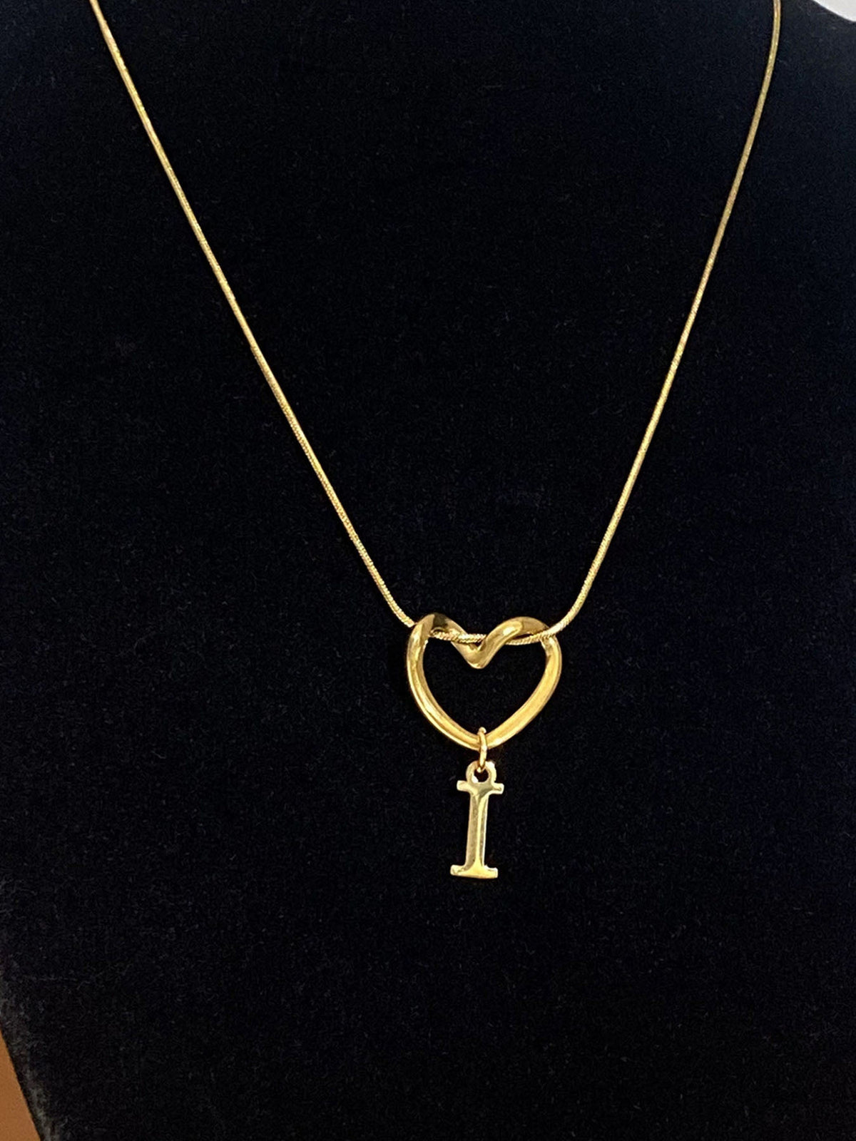 Fashion Alphabet Heart Pendant Necklace