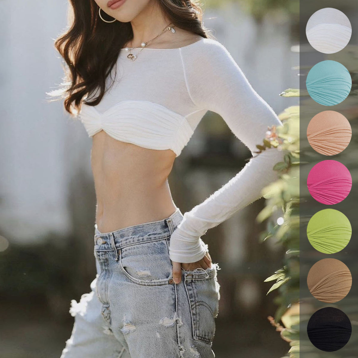 Women's One-Shoulder Sheer Top