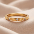 Stainless steel ring with diamonds, titanium steel ring