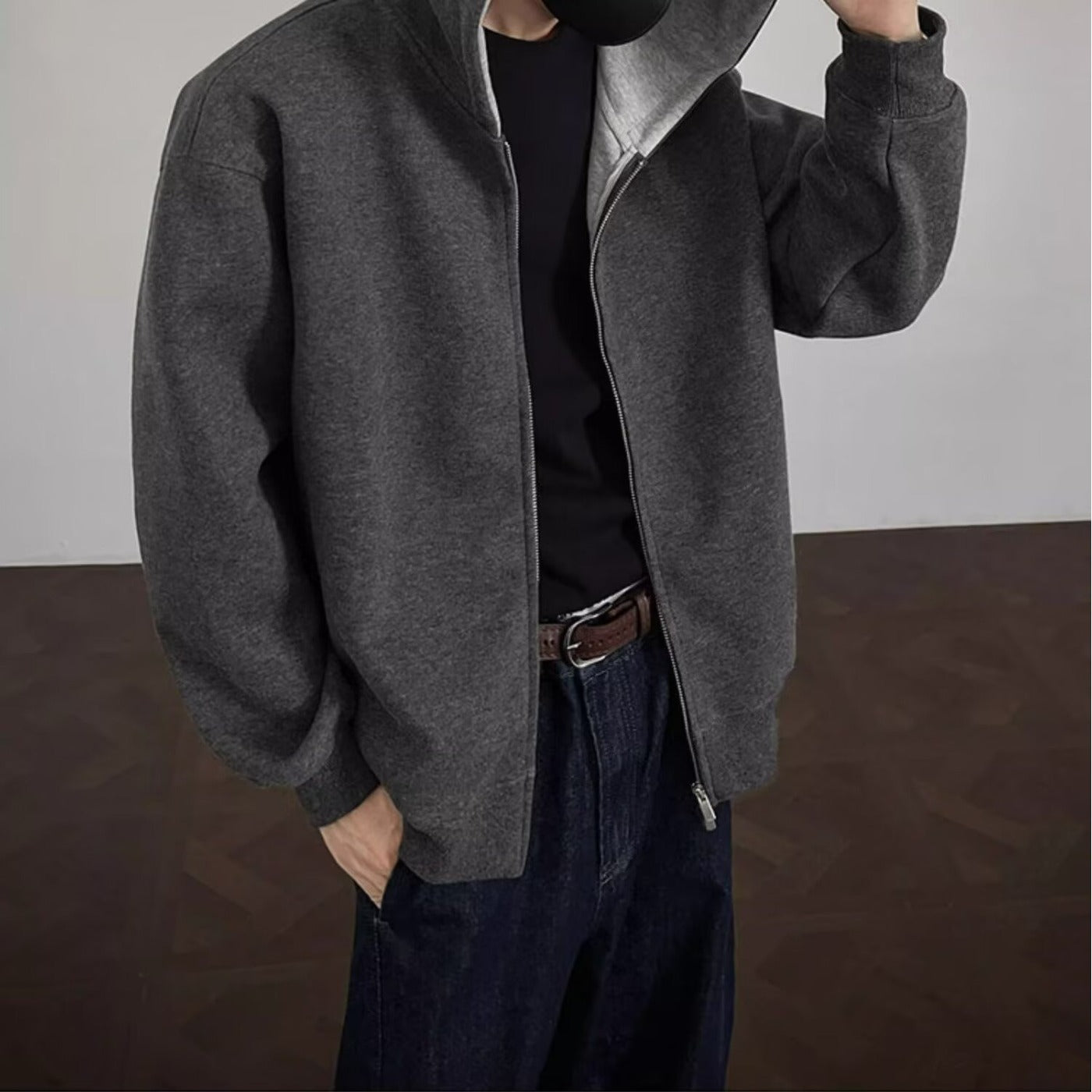 Color Block Hooded Sweatshirt Unisex Loose Fit